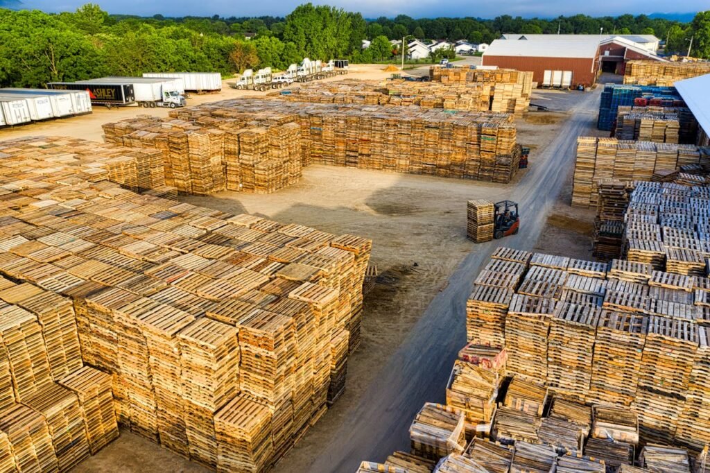 Wooden Pallet on the Field